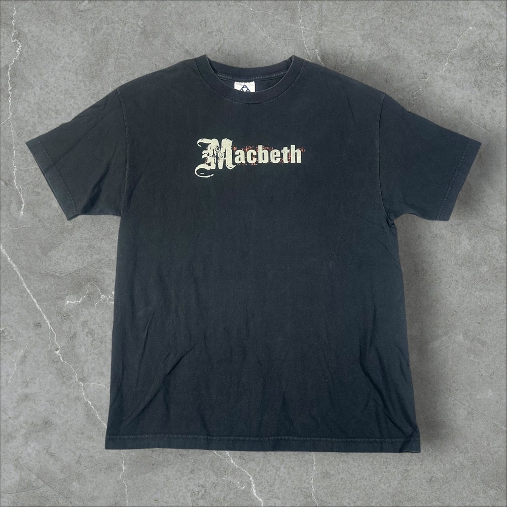 Macbeth Shirt Men Large Black Stratford Festival Vintage Short Sleeve Shakespear